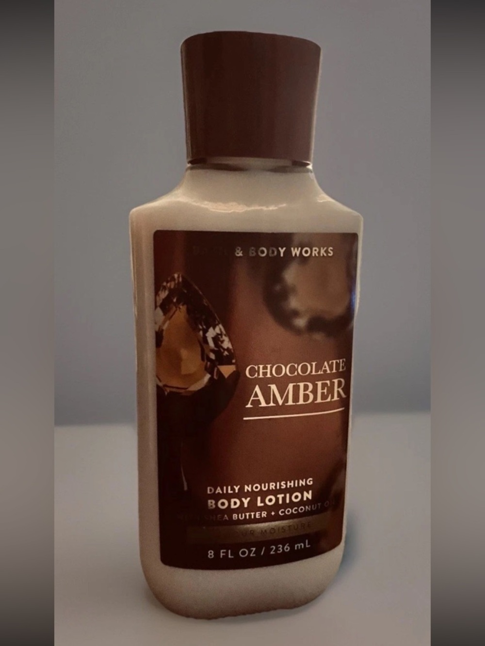 Bath & Body Chocolate Amber Body Lotion Cream Shea Butter Coconut Oil 8 Fl Oz